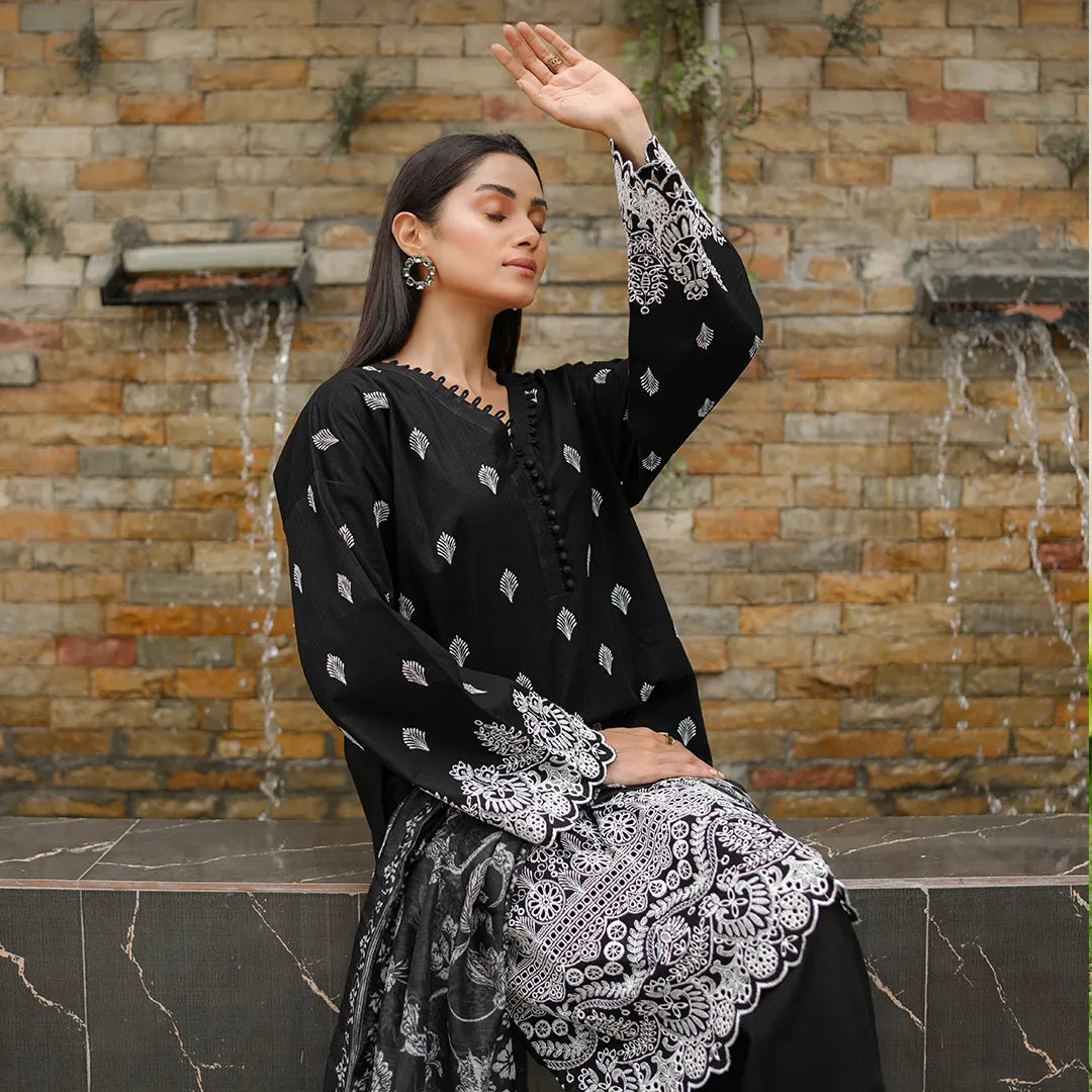 Siyah – Black Schiffli 3-Piece Outfit