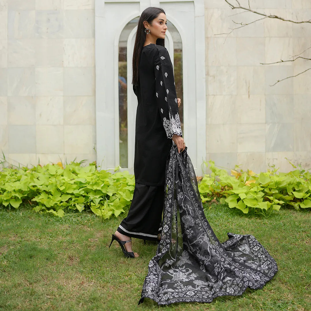 Siyah – Black Schiffli 3-Piece Outfit
