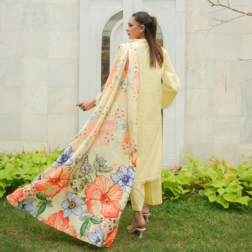 Kesar – Yellow Schiffli 3-Piece Outfit