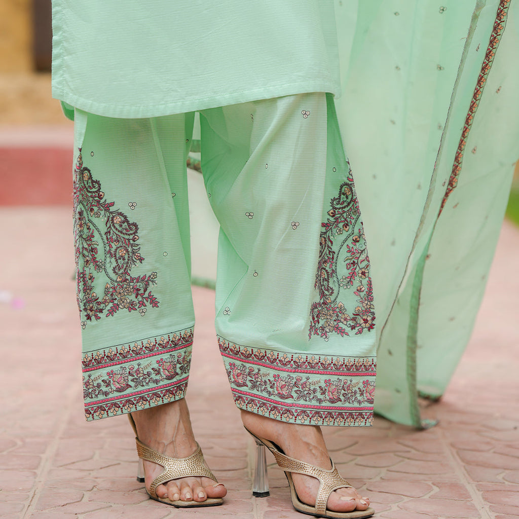 Nageen | Mint Green Embroidered Lawn 3-Piece