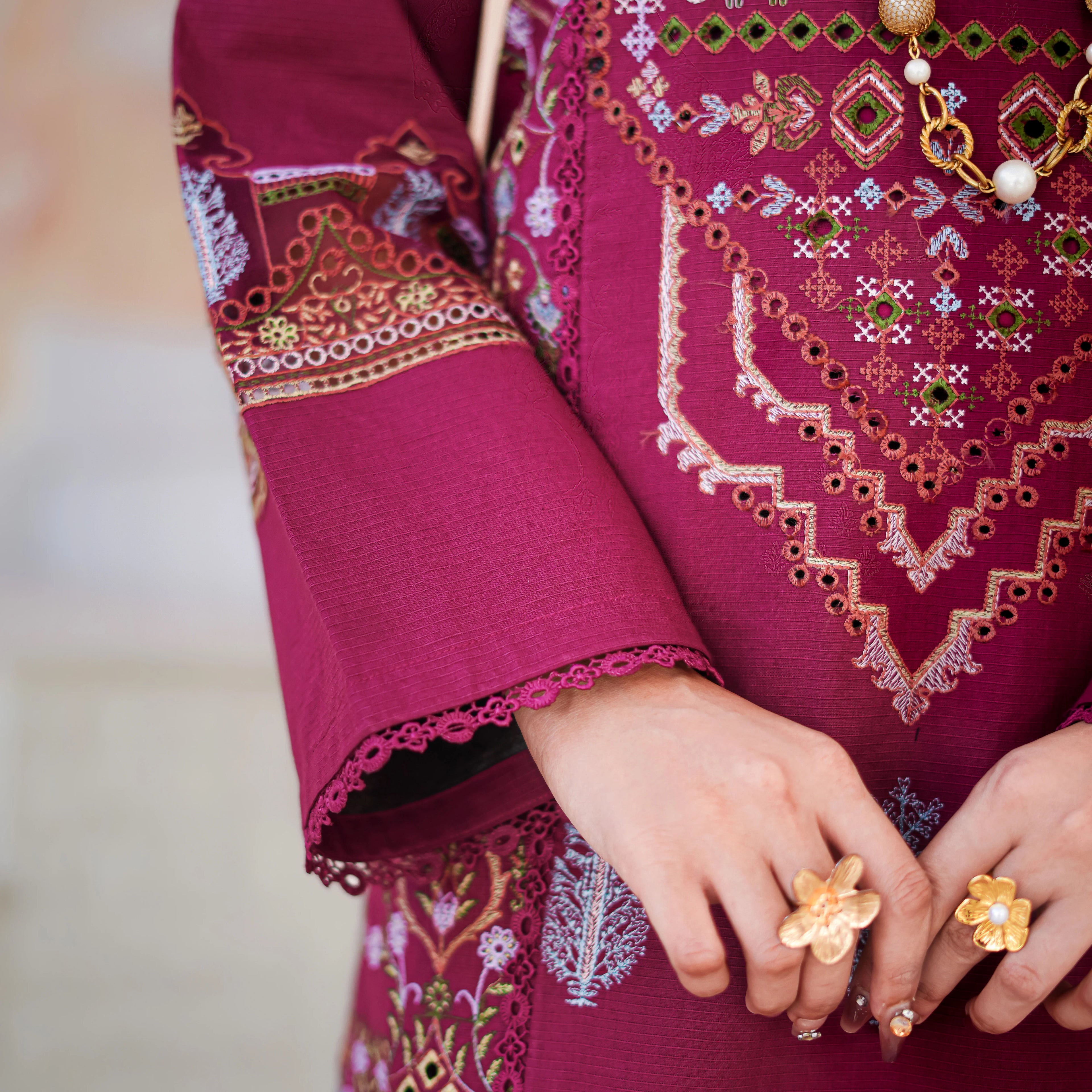 MIRAS | Deep Maroon Embroidered 2-Piece Suit