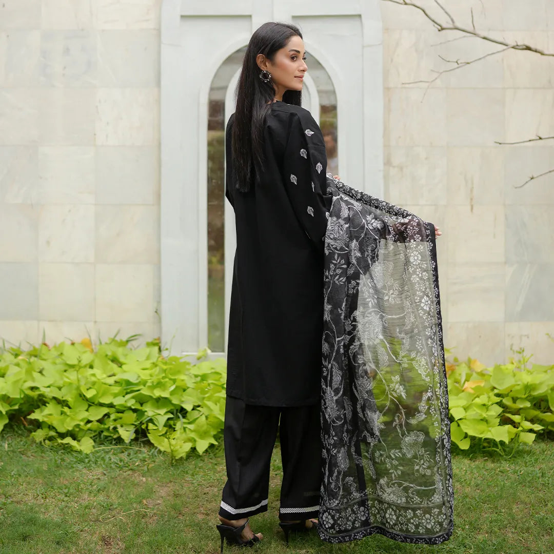 Siyah – Black Schiffli 3-Piece Outfit