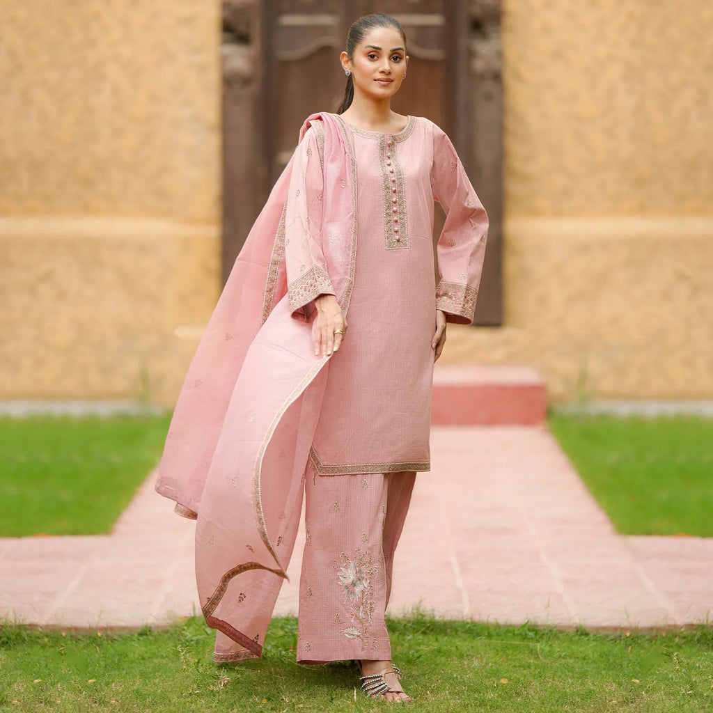 Seher – Embroidered 3PC Textured Lawn Suit