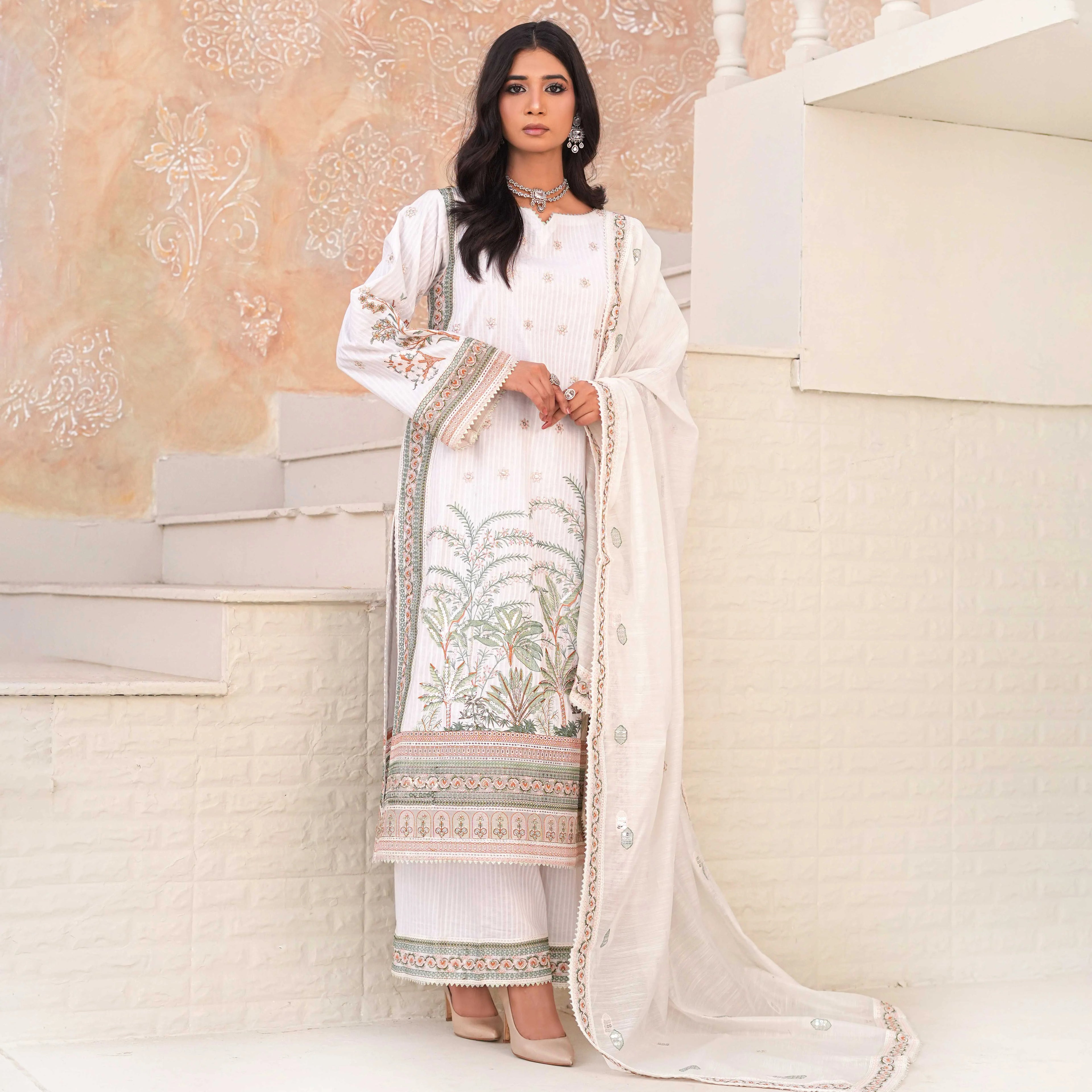 MARMAR | White Scenic Palm 3-Piece Suit